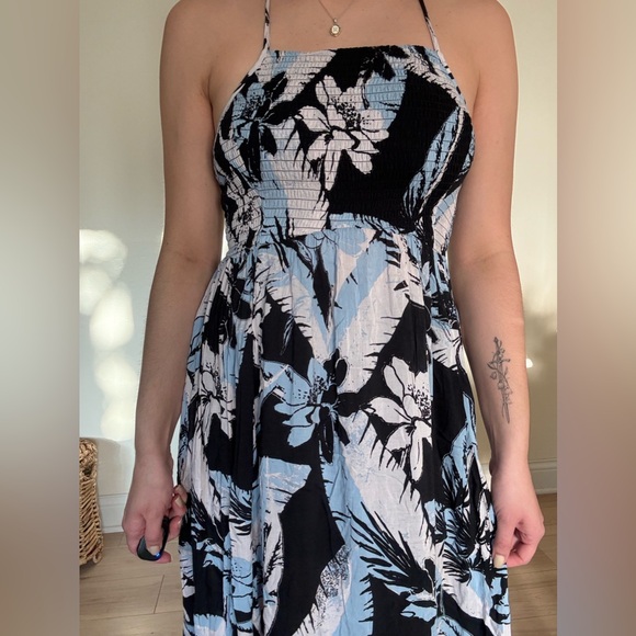 Free People Black and White Halter Sundress Maxi - Picture 4 of 4